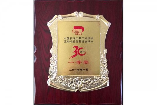 滾動功能部件分會行業(yè)協(xié)會一等獎